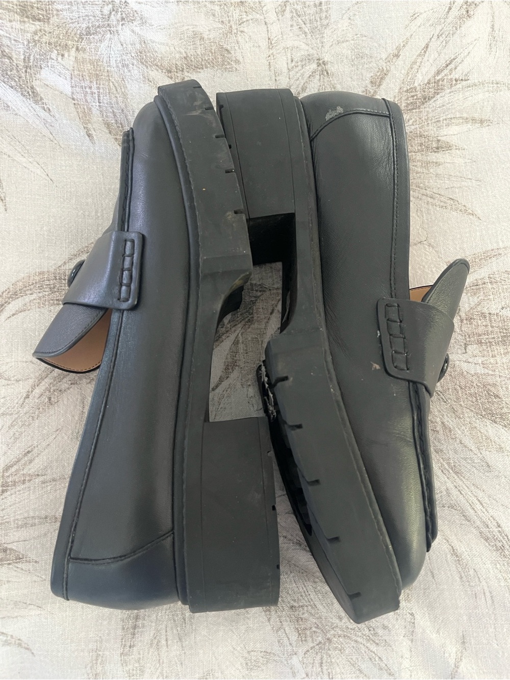 Coach Black Leather Signature C Bit Penny Loafers - Picture 2 of 4